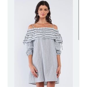 Striped Cold Shoulder Dress